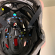 Cracks at right forehead, right ear, and back of head. I recently upgraded to a helmet that covers the lower back part of my skull from a more road/XC style lid (good call).